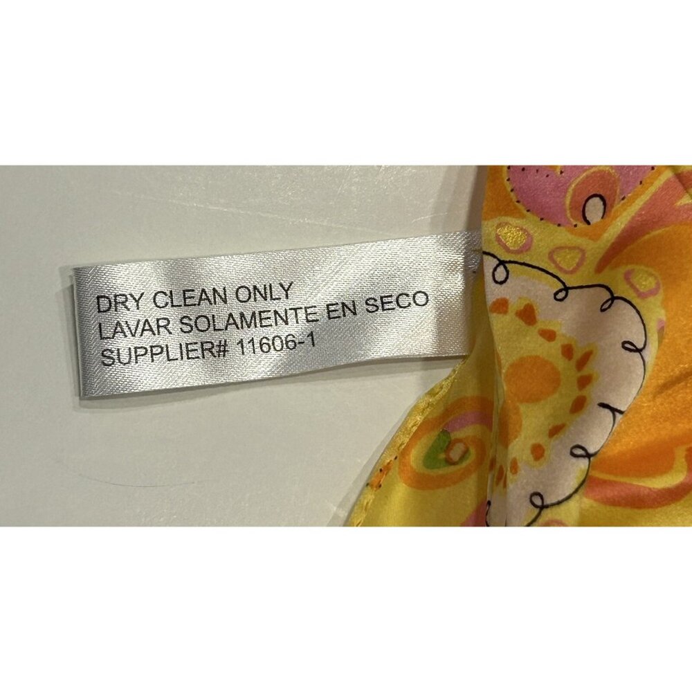 Cottagecore Yellow Floral Neck / Ponytail Scarf 65” x 8” Easter Spring Summer - Picture 6 of 6